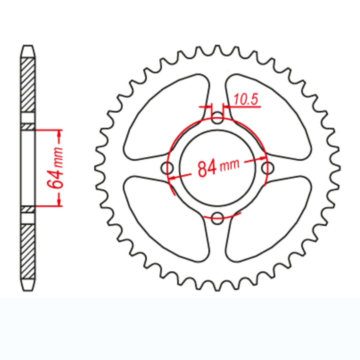 MTX 1796 Steel Rear Sprocket #428