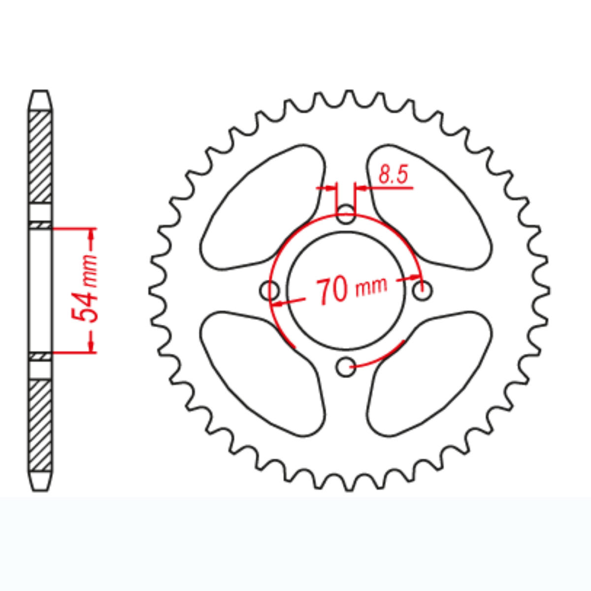 MTX 257 Steel Rear Sprocket #420