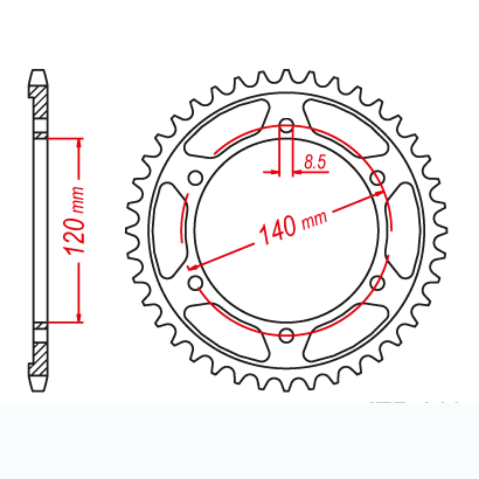 MTX 260 Steel Rear Sprocket #520