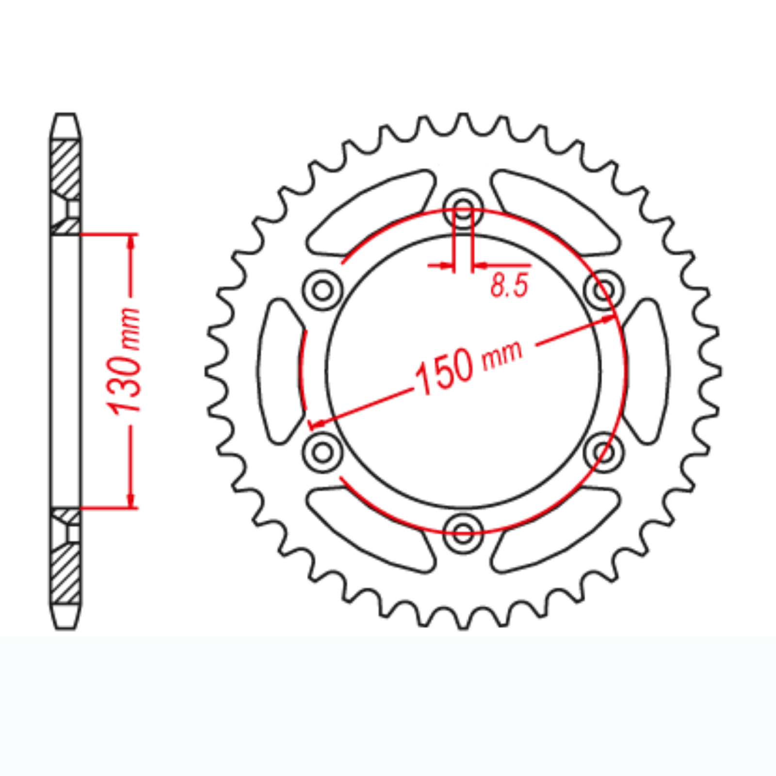 MTX 251 Raptor Bi-Metal Rear Sprocket #520 - Gold