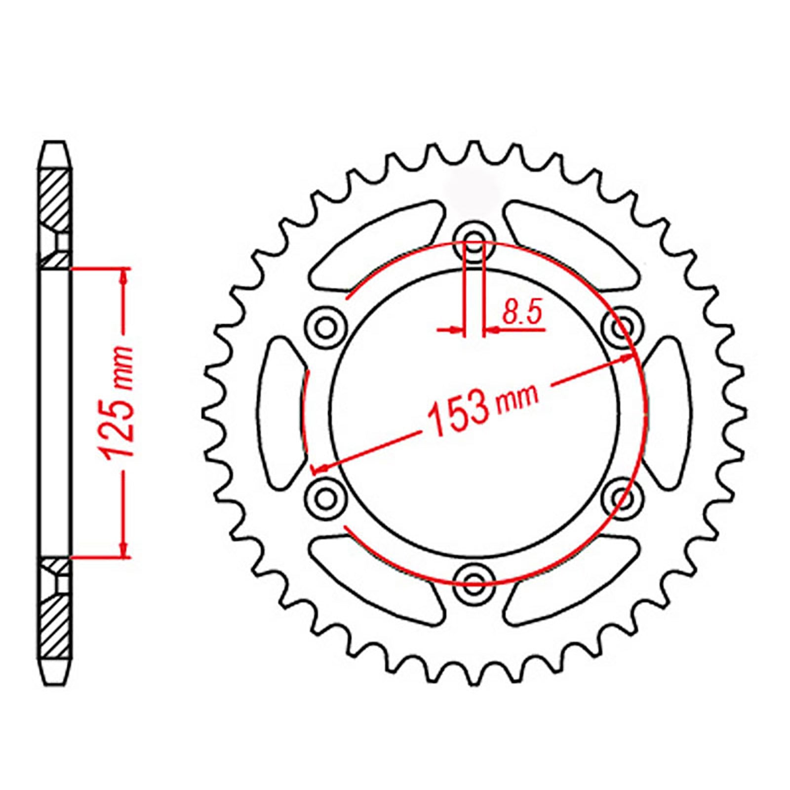 MTX 210 Steel Rear Sprocket #520