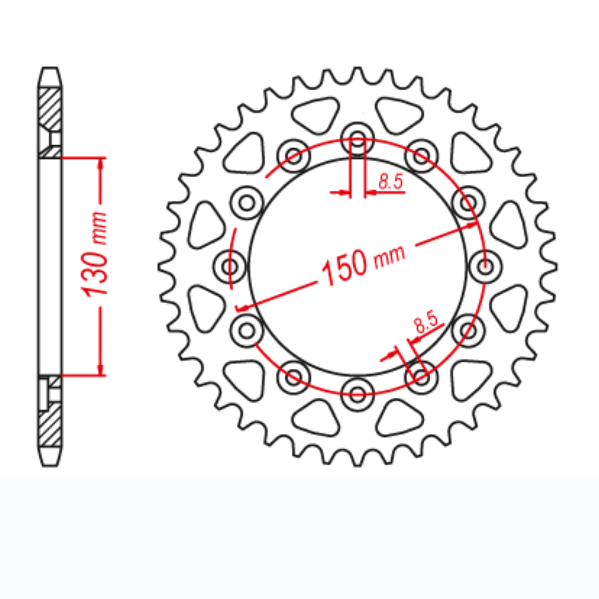 MTX 245/2 Steel Rear Sprocket #520