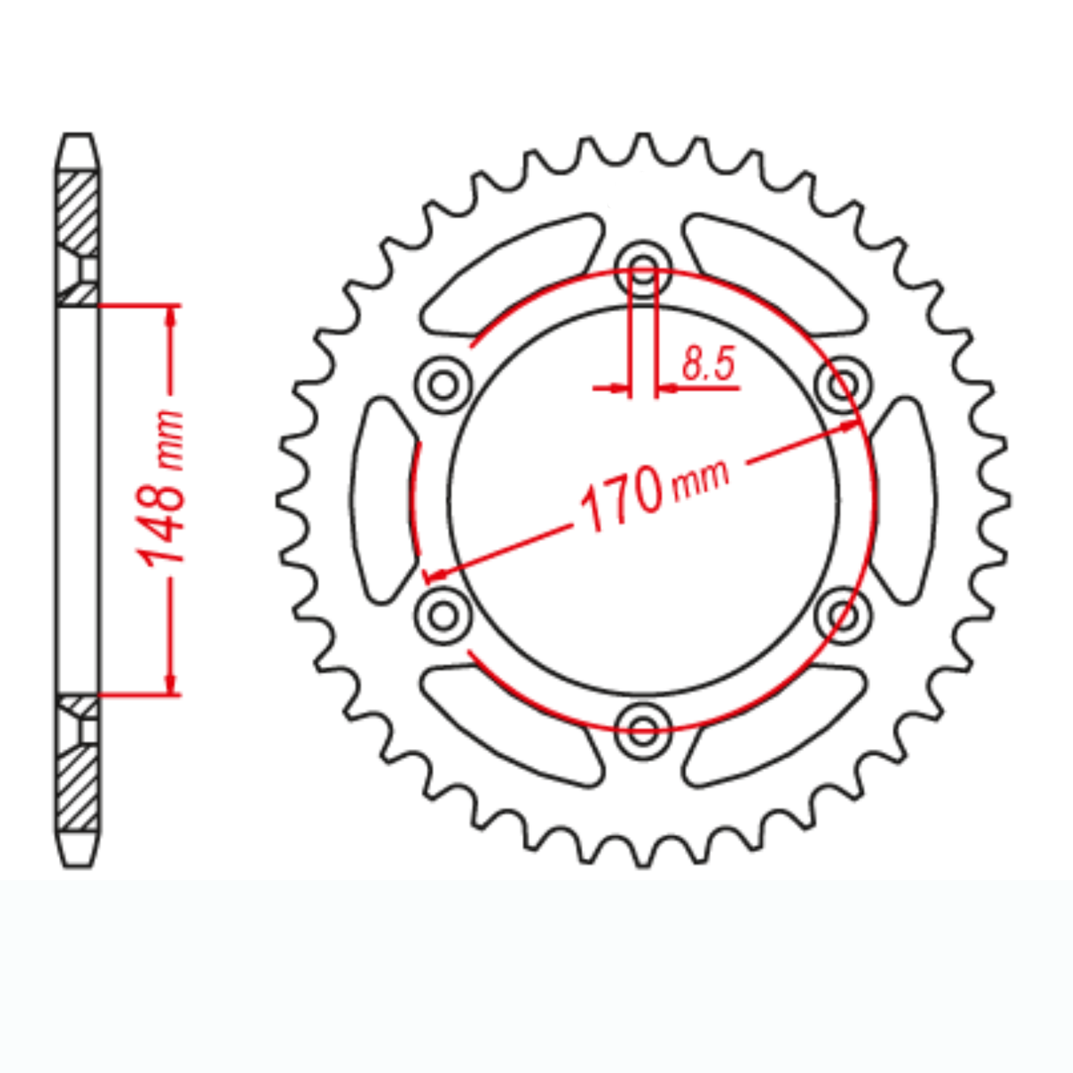 MTX 828 Steel Rear Sprocket #520