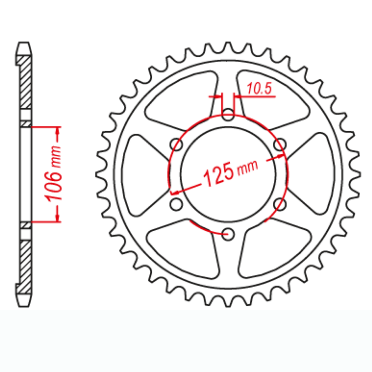 MTX 2014 Steel Rear Sprocket #520