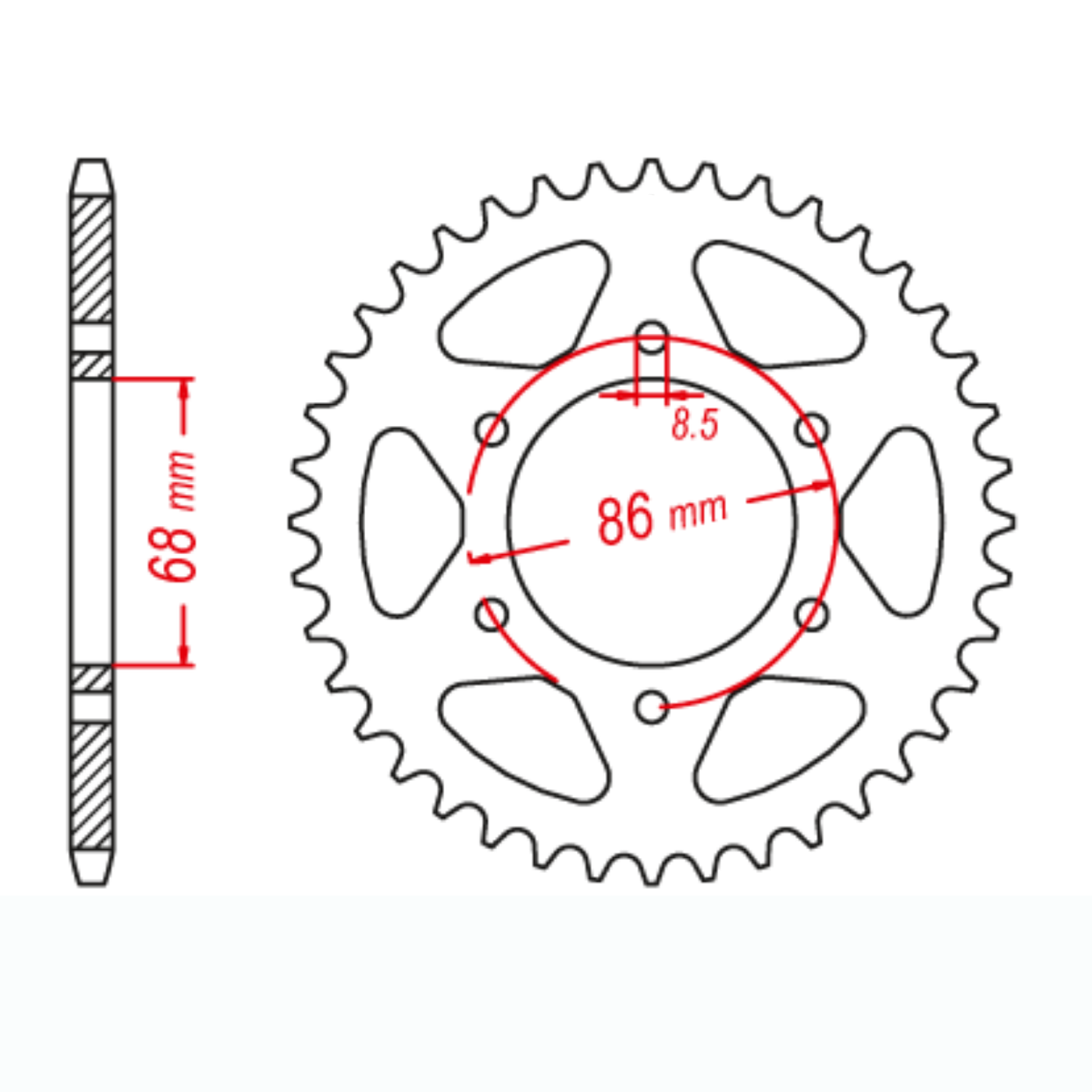 MTX 468 Steel Rear Sprocket #428