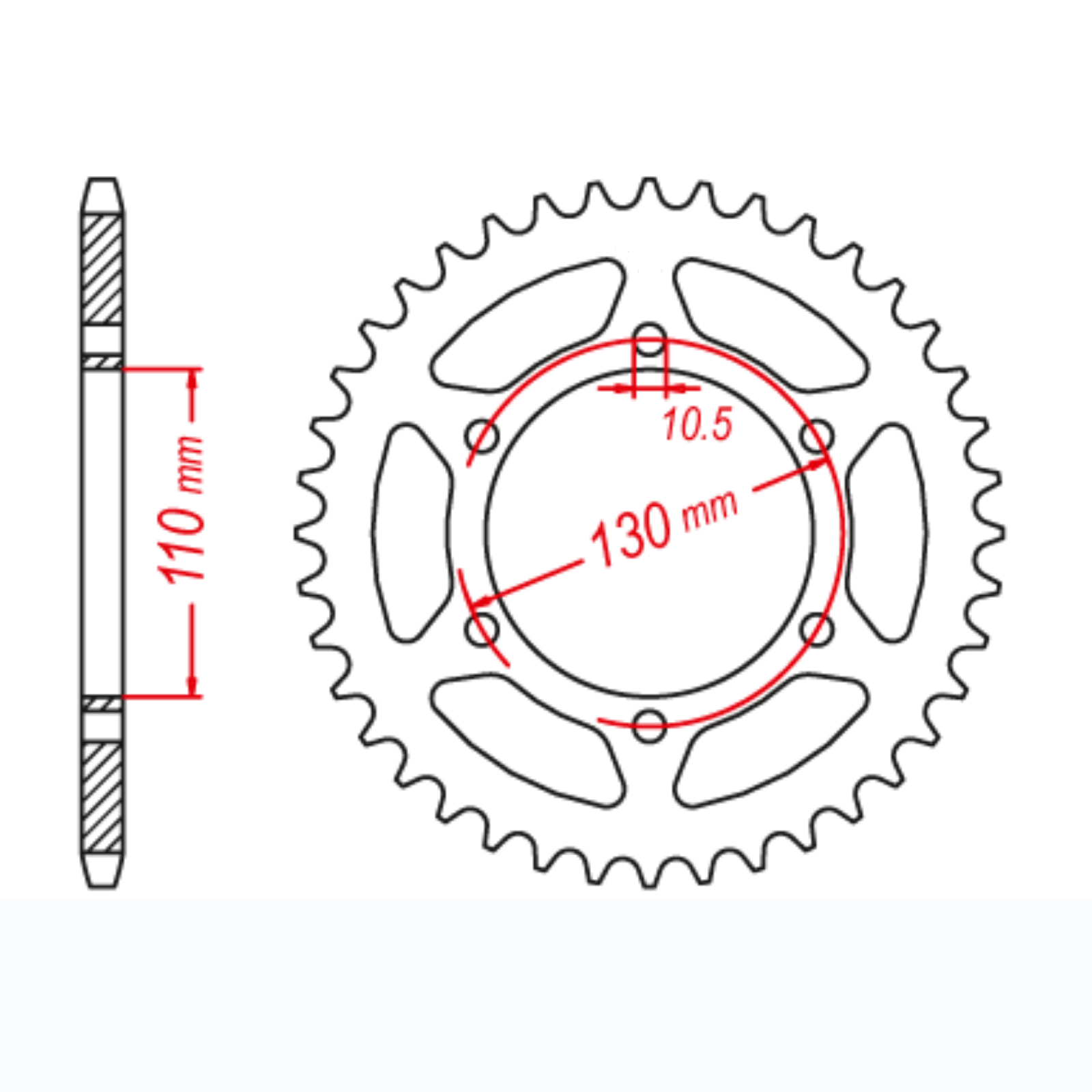 MTX 486 Steel Rear Sprocket #520 - Black