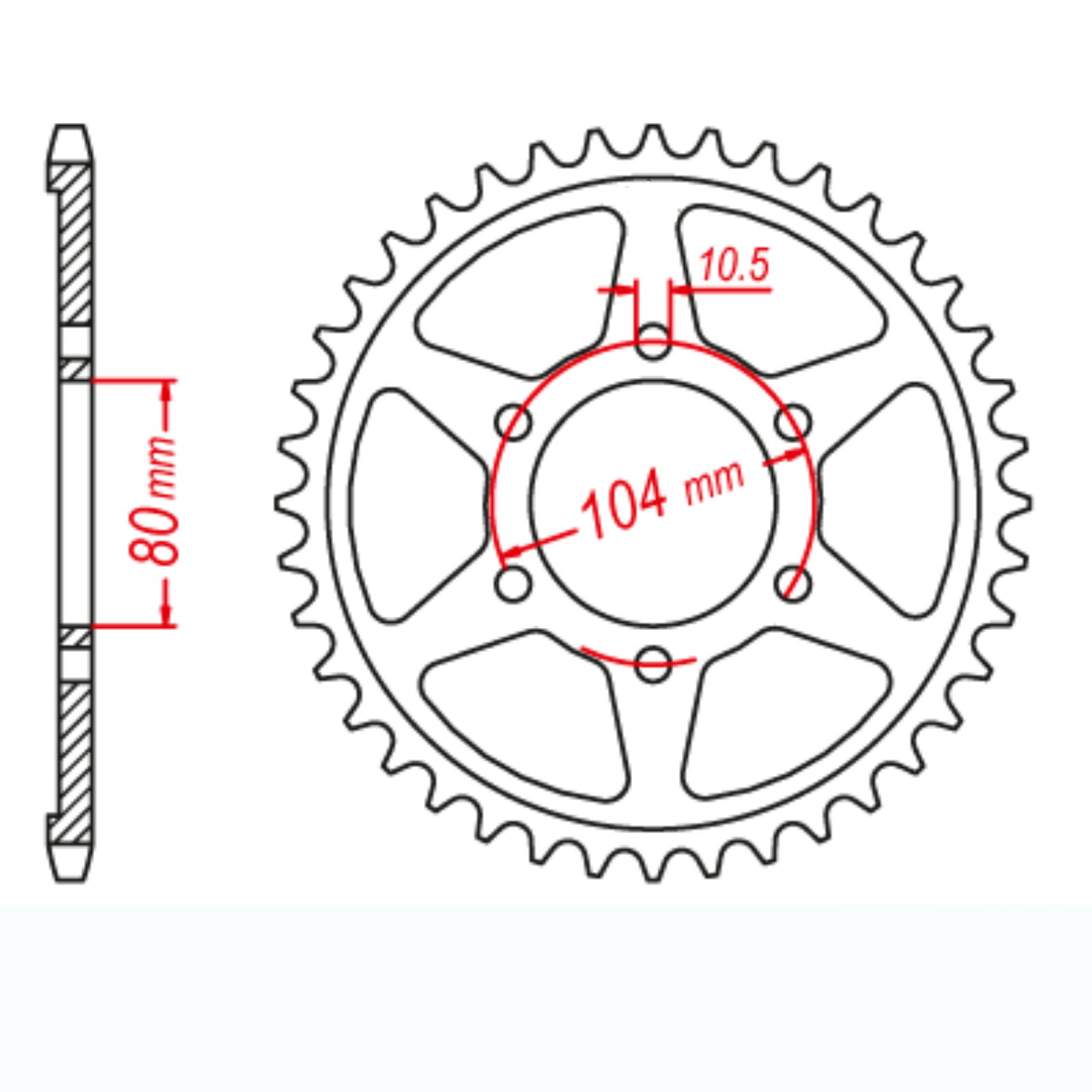 MTX 488 Steel Rear Sprocket #530