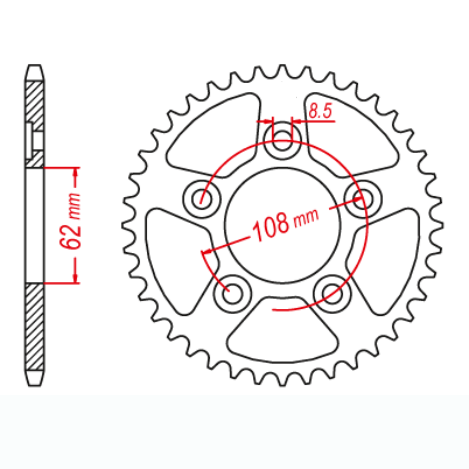 MTX 701 Steel Rear Sprocket #520