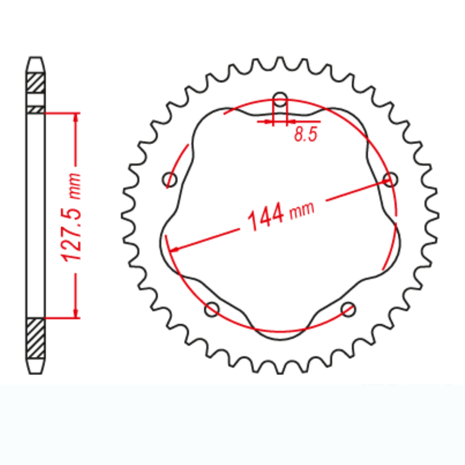 MTX 752 Steel Rear Sprocket #525