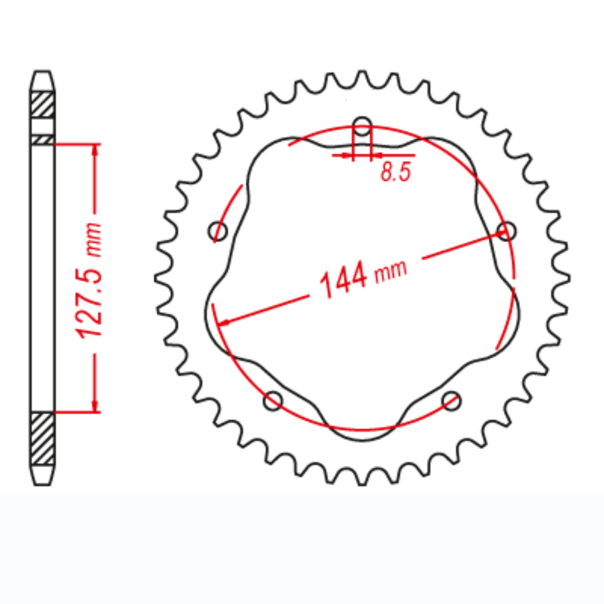 MTX 752 Steel Rear Sprocket #525