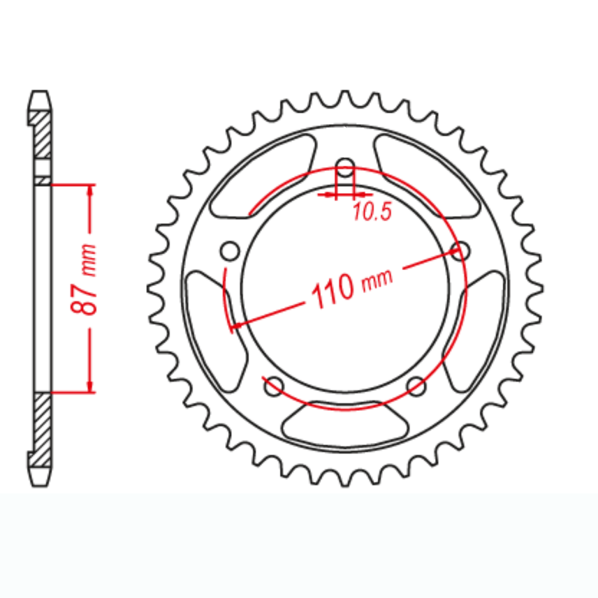 MTX 823 Steel Rear Sprocket #520 - Black