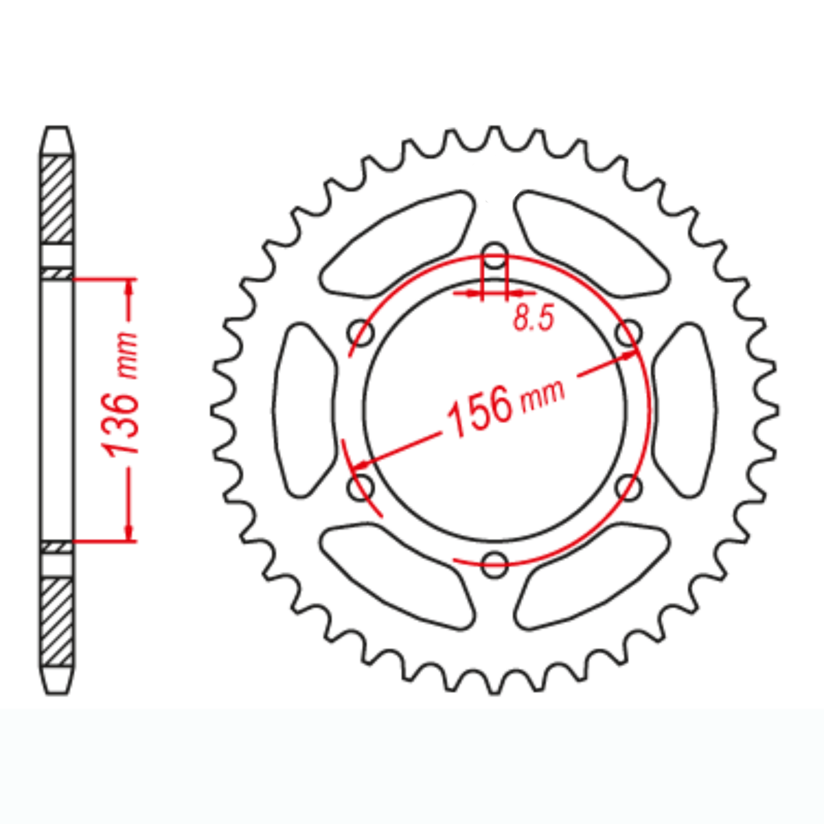 MTX 817 Steel Rear Sprocket #520