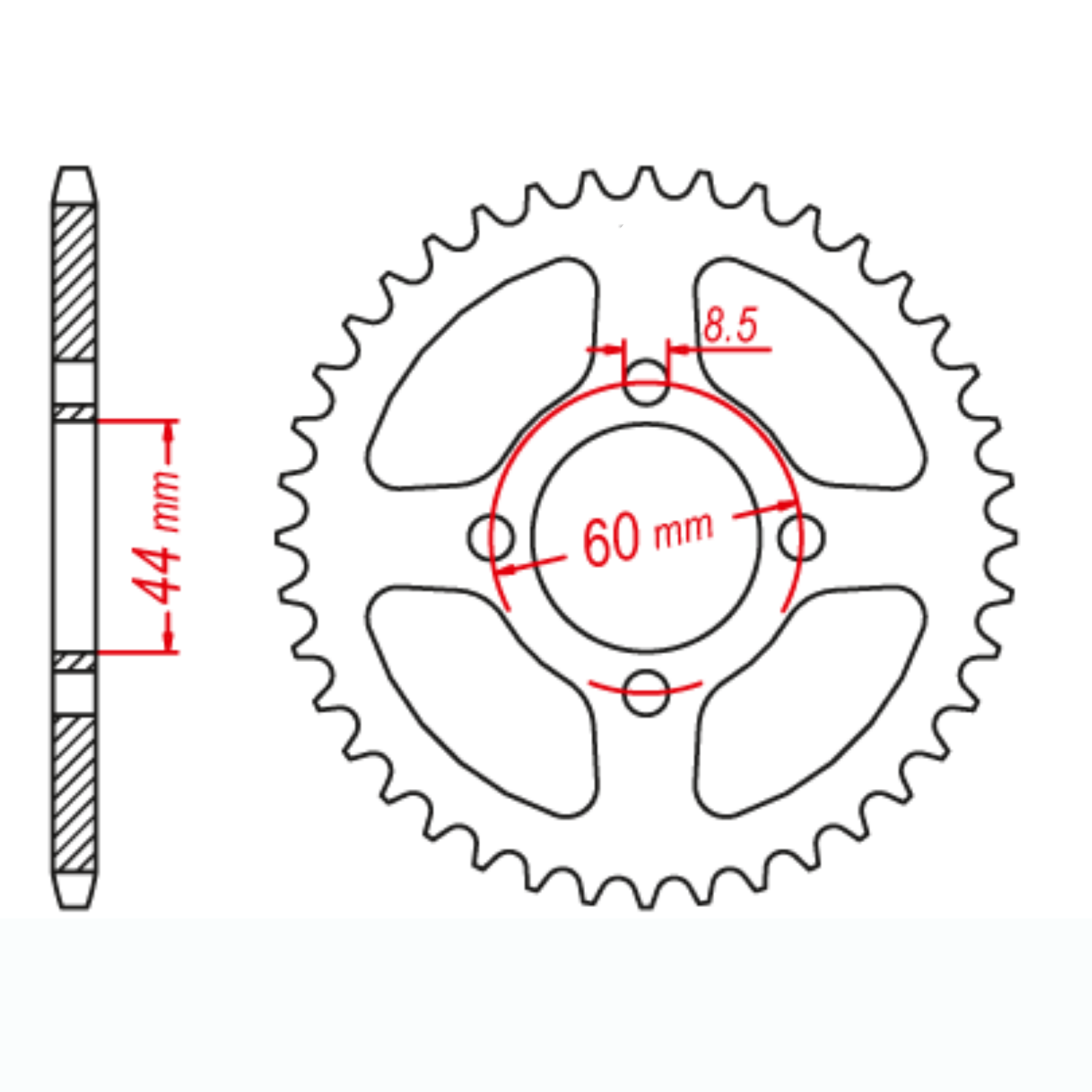 MTX 832 Steel Rear Sprocket #420