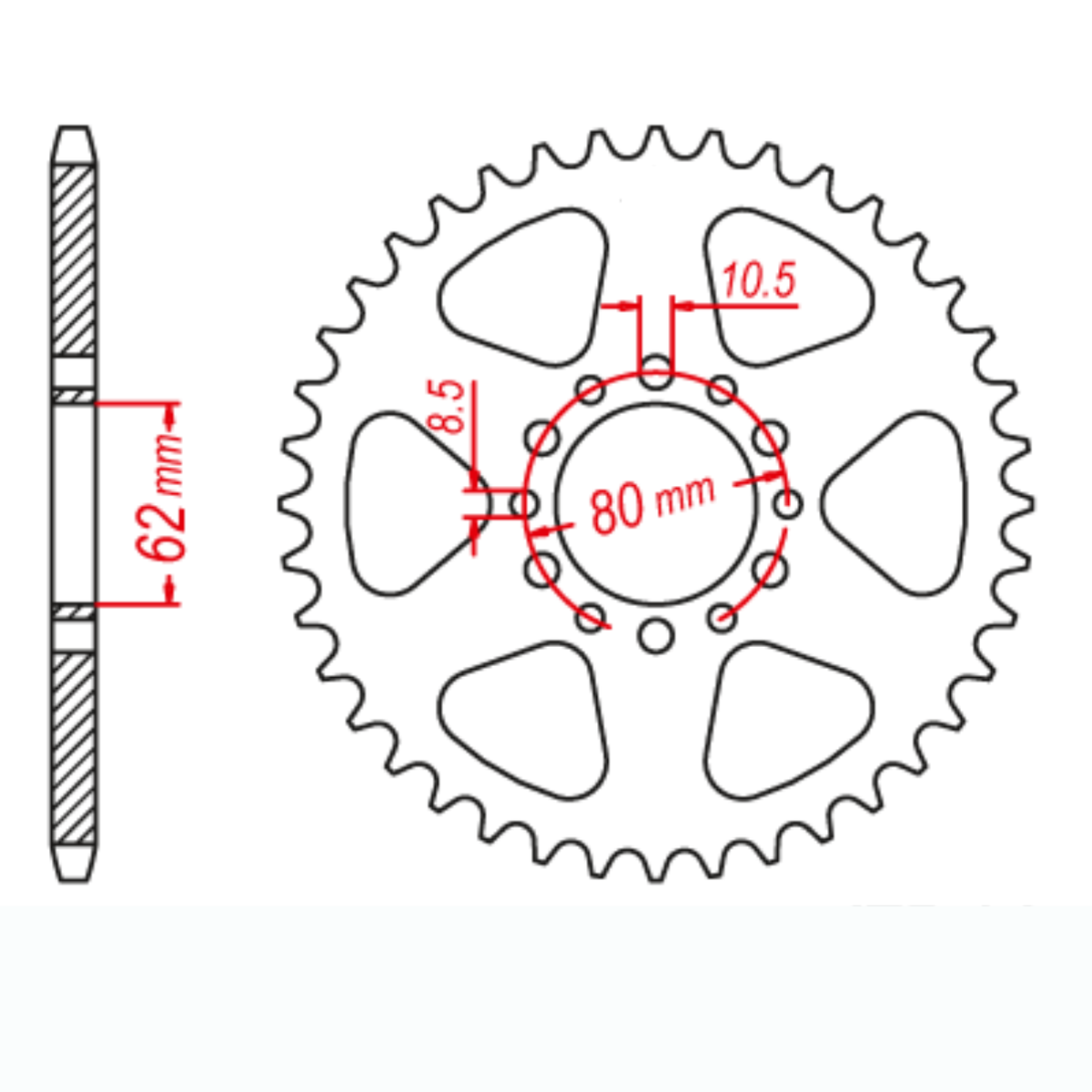 MTX 845 Steel Rear Sprocket #520