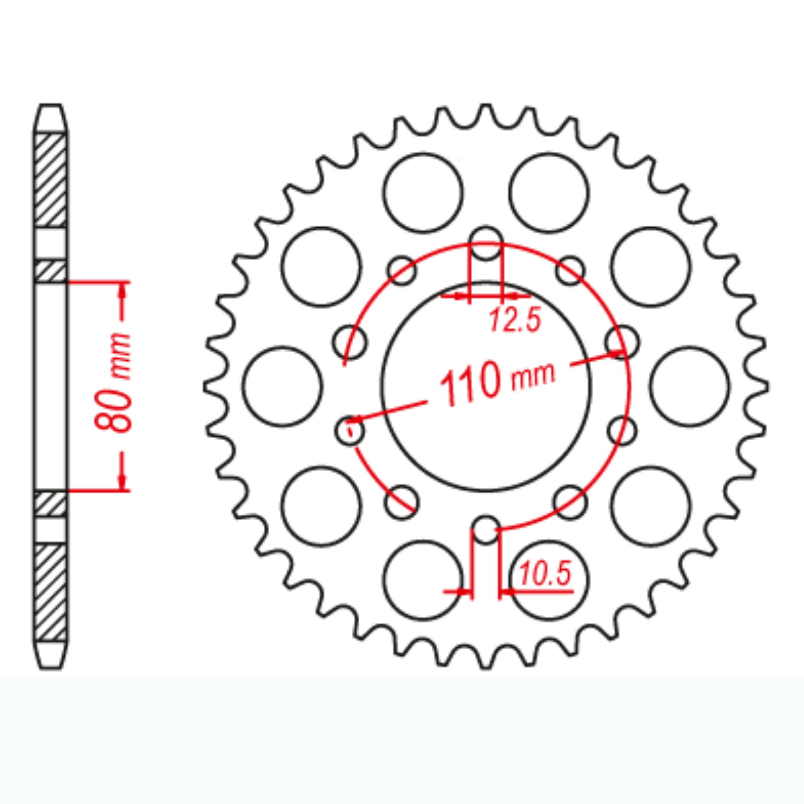 MTX 1334 Steel Rear Sprocket #530